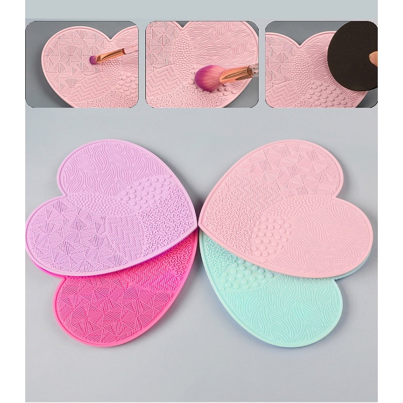 Heart Shape Silicone Makeup Brush Cleaner Mat