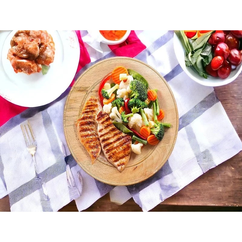 Wood Serving Round Plate