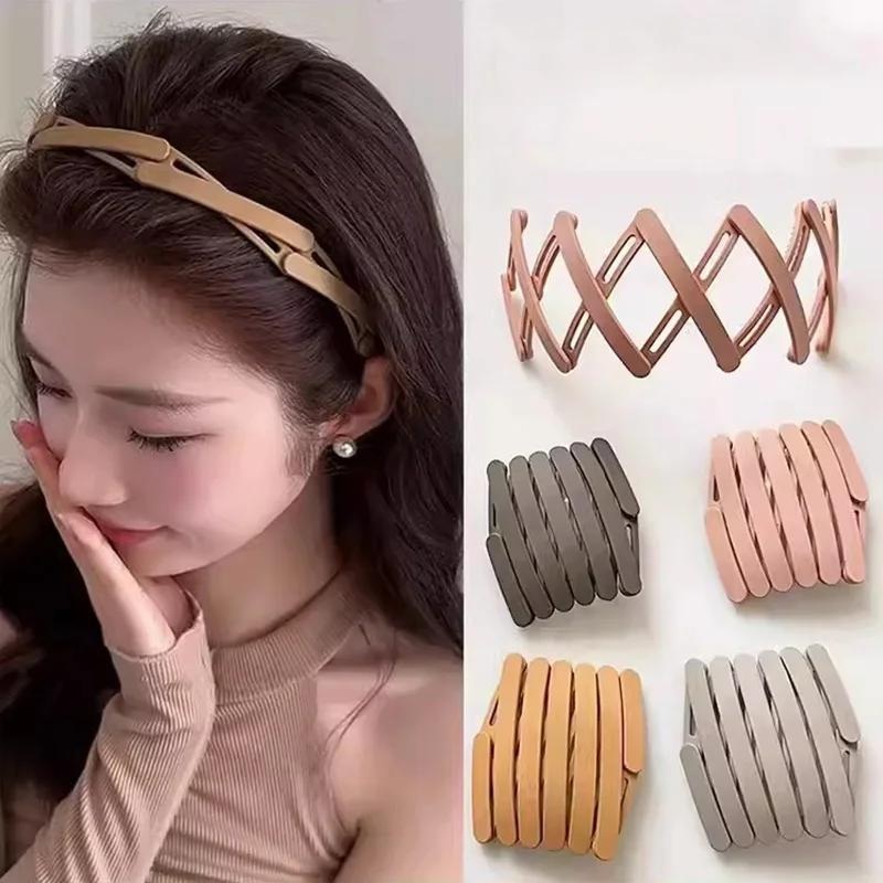 1 Pc Compact & Portable Retractable Hairband – Solid Color, Foldable Design for Travel & Everyday Use