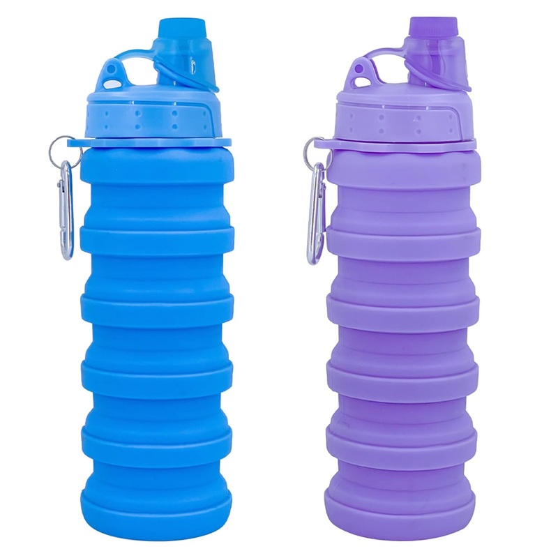 1 Pc Collapsible Water Bottle  Portable 500ml Silicone Sports Bottle