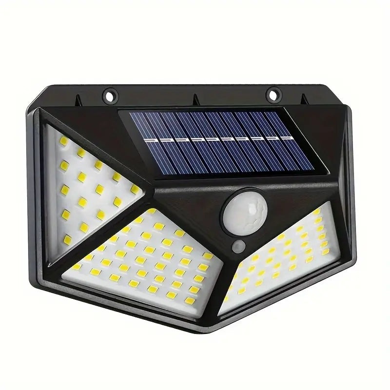100 LED Solar-Powered Wall Lamp with Motion Sensor  High-Brightness LED Lights for Indoor & Outdoor Use, Automatic Brightness Adjustment, Ideal for Porch, Garden, and Home Decor, Solar Wall Lamp