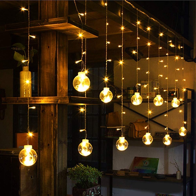 WishBall Hanging LED String Lights  12 Glowing Balls for Festive Decor