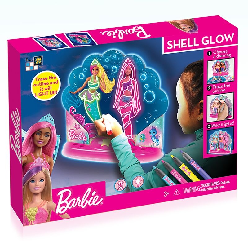 Barbie Shell Glow Tracing Set – 4 Neon Pens