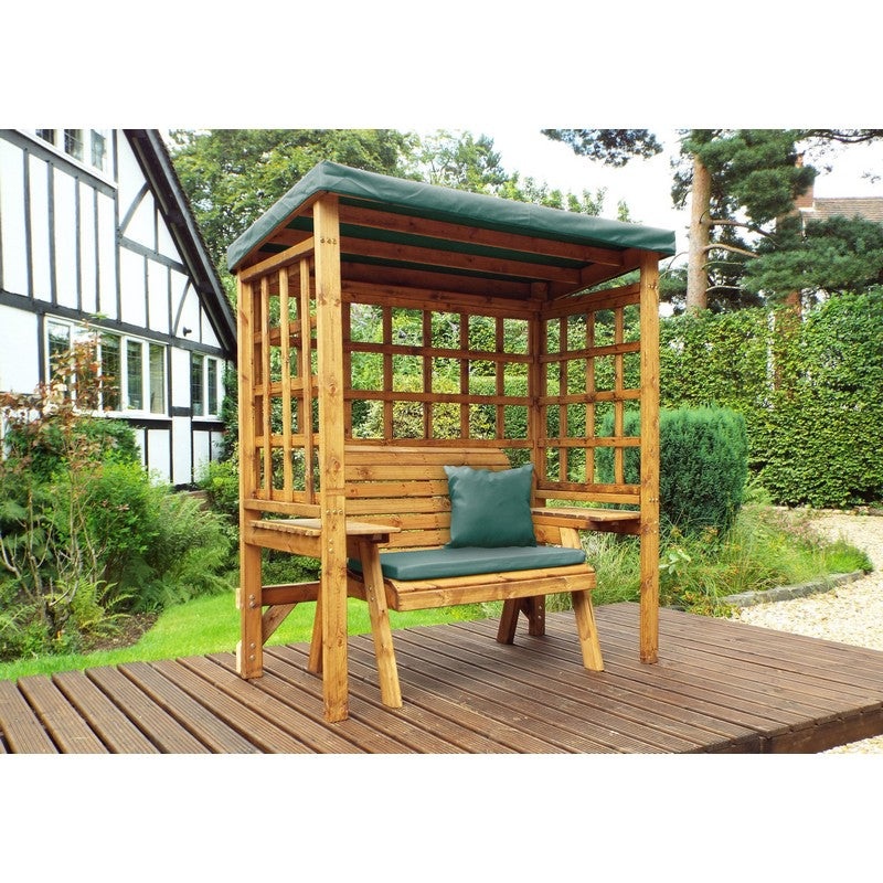 Wentworth Garden Arbour by Charles Taylor – 2 Seats Green Cushions