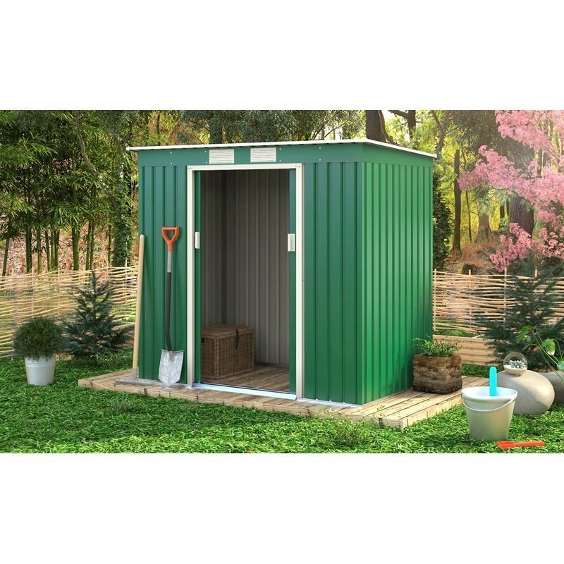 Classic Ascot Garden Metal Shed by Royalcraft – Green 2.1 x 1.3M