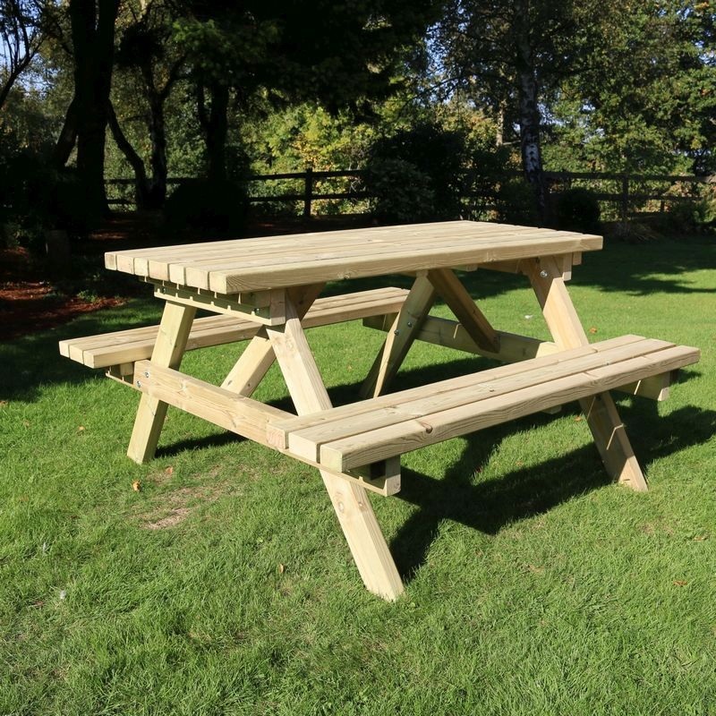 Deluxe Garden Picnic Table by Croft – 8 Seats