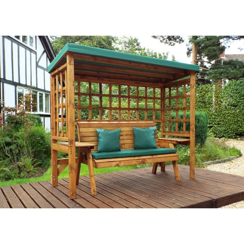 Wentworth Garden Arbour by Charles Taylor – 3 Seats Green Cushions