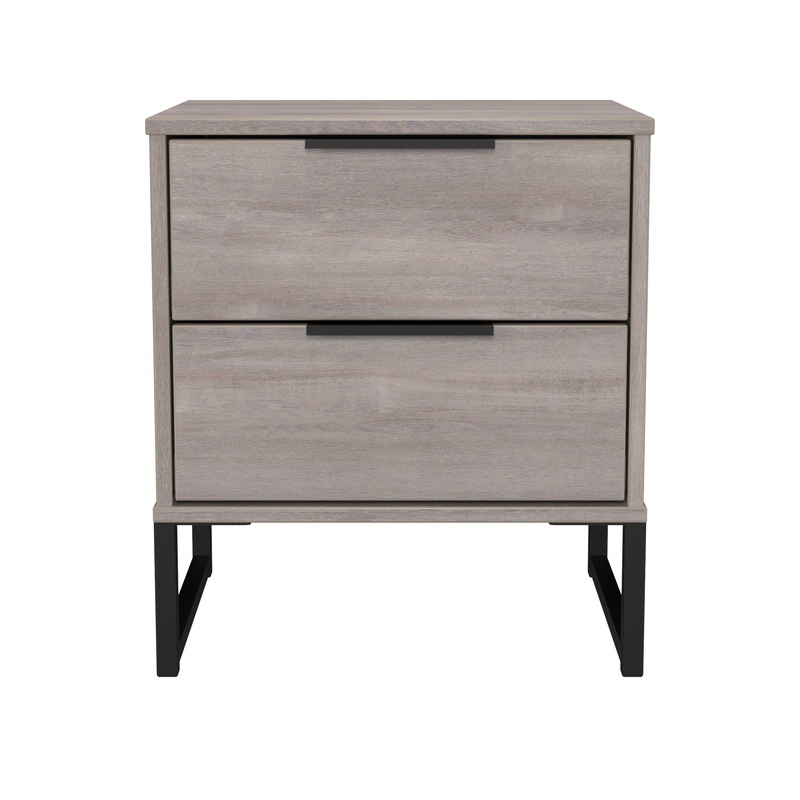 Hong Kong G Bedside Table Light Grey 2 Drawers 60cm