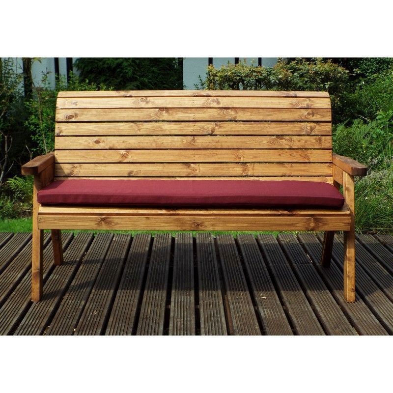 Winchester Garden Bench by Charles Taylor – 3 Seats Burgundy Cushions