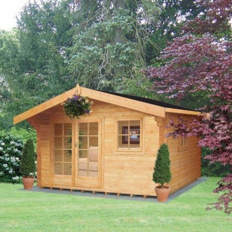 Shire Tunstall 9′ 9 x 9′ 9 Apex Log Cabin – Premium 34mm Cladding Tongue & Groove