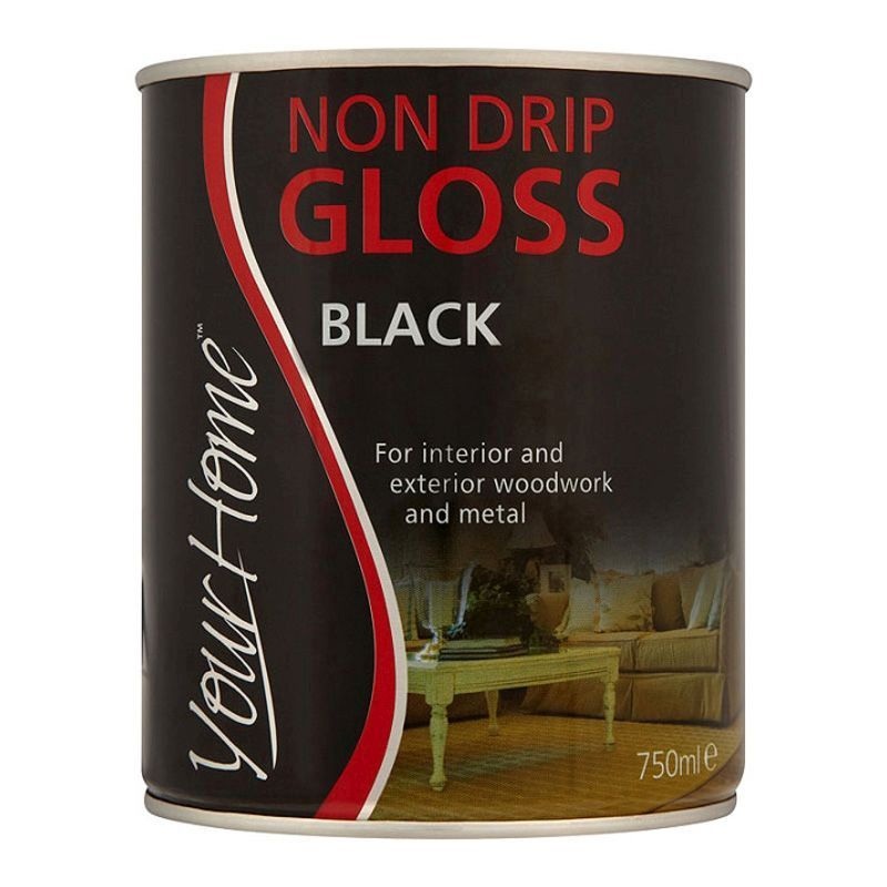 Your Home Non Drip Gloss Paint 750ml – Black