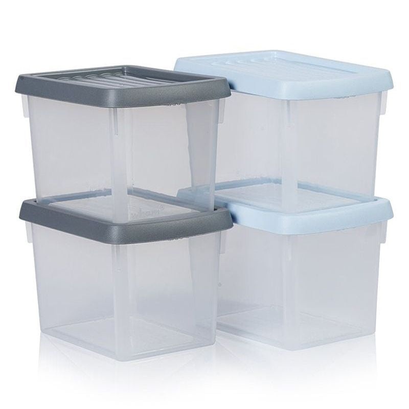 4 x Plastic Storage Boxes 6.7 Litres Clear – by Wham