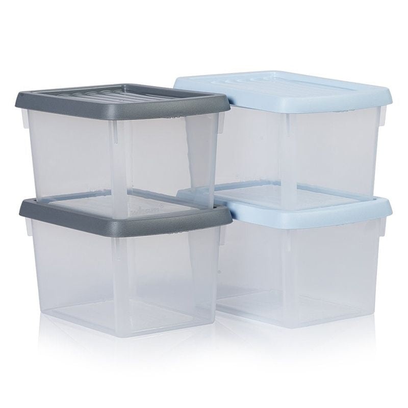 4 x Plastic Storage Boxes 1.5 Litres – Multi Coloured by Wham
