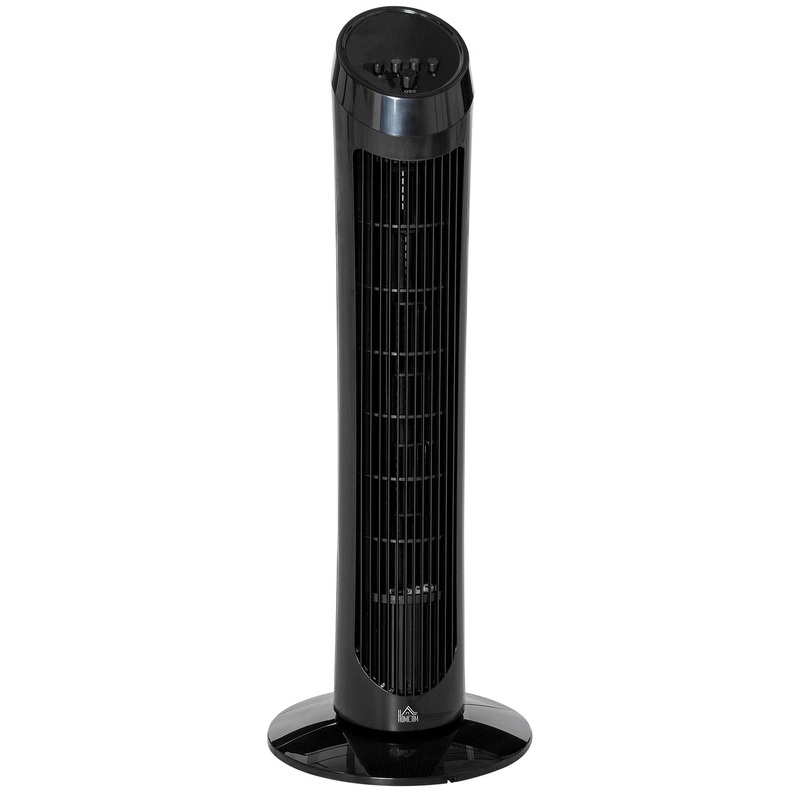 30 Oscillating Tower Fan 3 Speed Mode Ultra Slim Indoor Air Refresher Cooling Machine Noise Reduction – Black