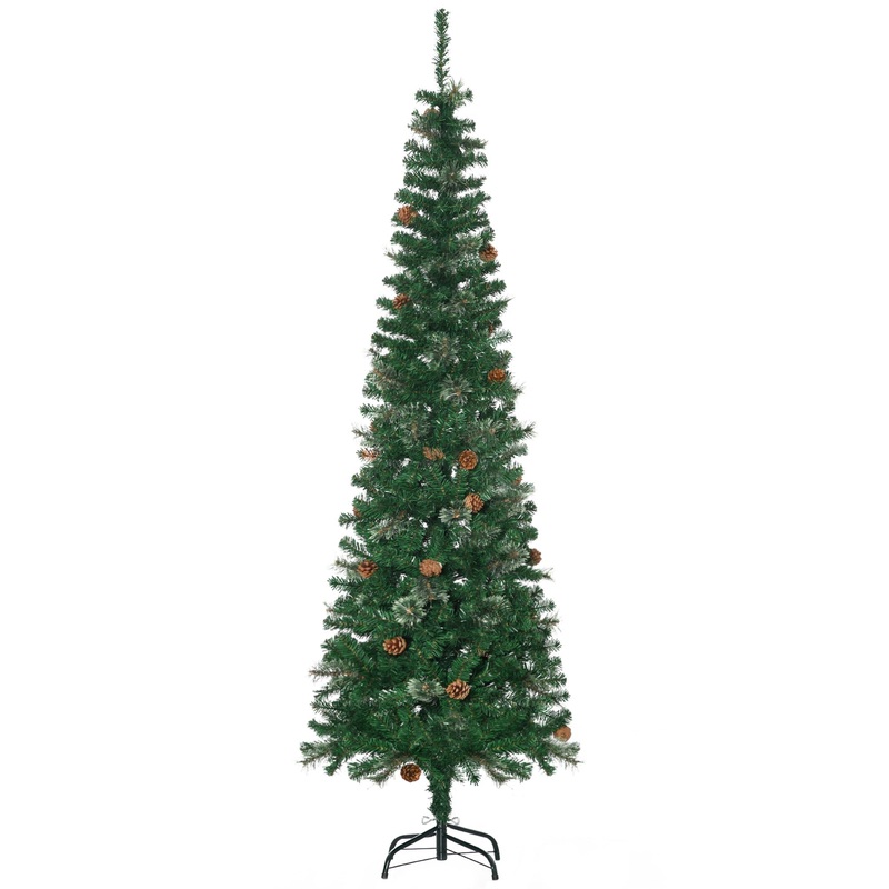 6.5 Foot TallPencil Slim Artificial Christmas Tree withRealisticBranches