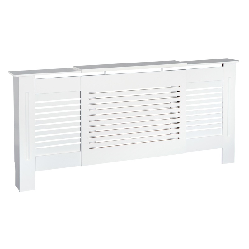 145-210L x 21W x 83H cm Extendable Medium-density fibreboard Radiator Cover – White