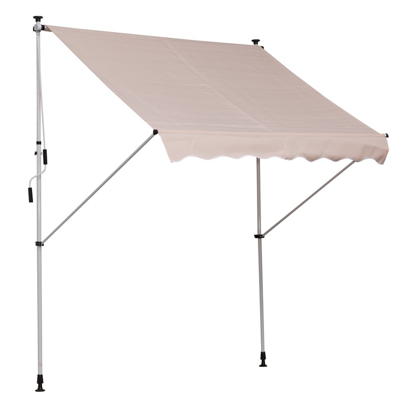 2×1.5m Adjustable Outdoor Aluminium Frame Awning Beige