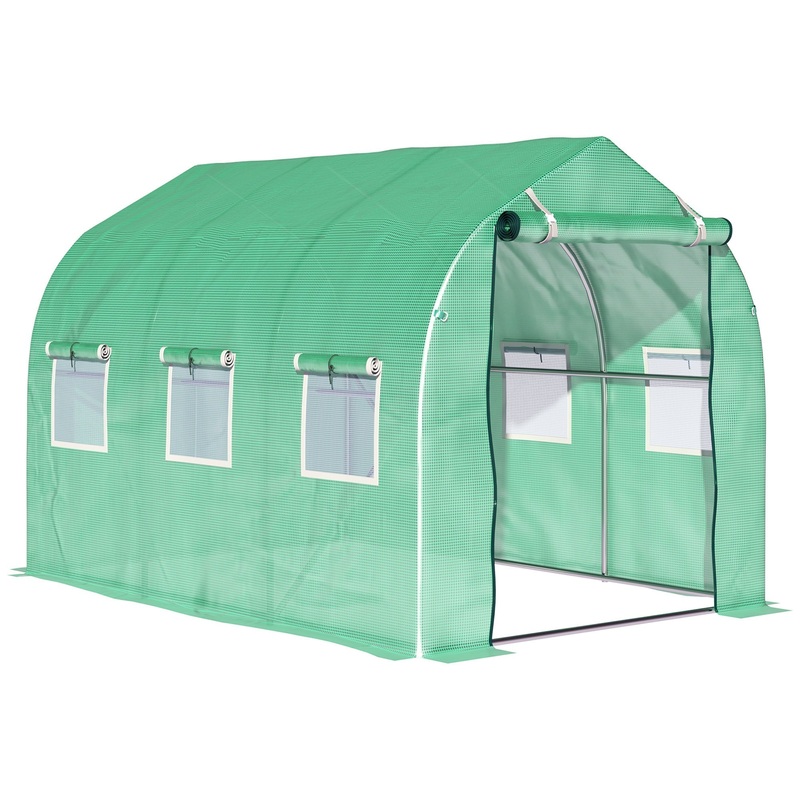 3×2 m Polytunnel Walk-in Greenhouse-Green