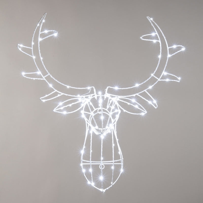 120 LED White Twinkling Dewdrop Reindeer 70cm
