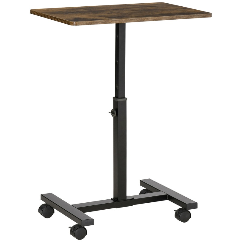 52-84cm Adjustable Mobile Over-Surface Table – Brown