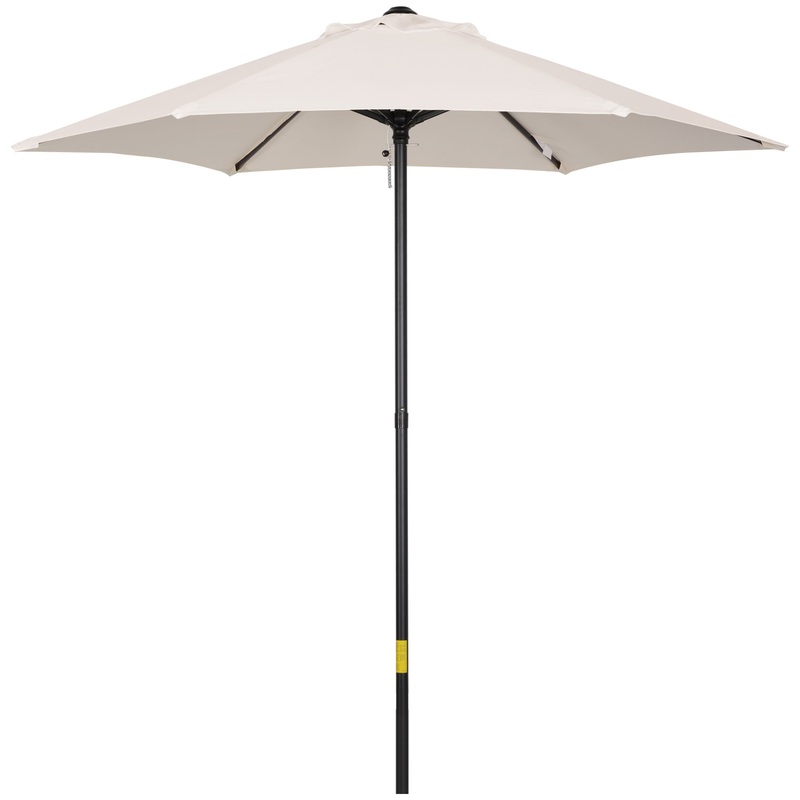 2m Aluminium Pole Garden Parasol – Cream White