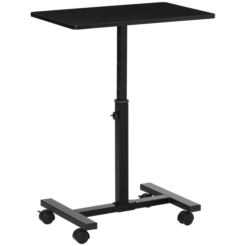 52-84cm Adjustable Mobile Over-Surface Table – Black