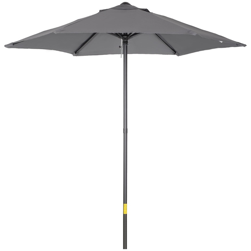 2m Aluminium Pole Garden Parasol – Dark Grey