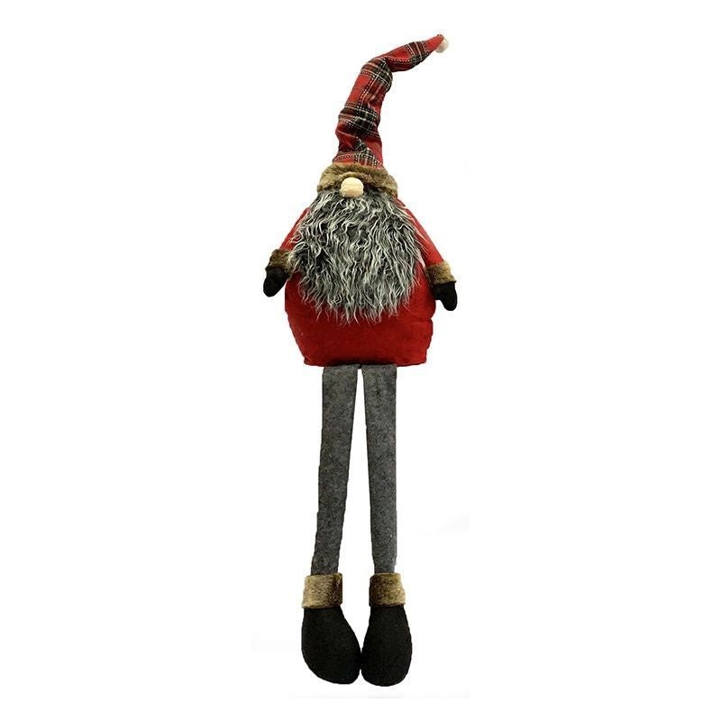 Sitting Gonk Christmas Decoration 101cm – Tartan Santa Hat