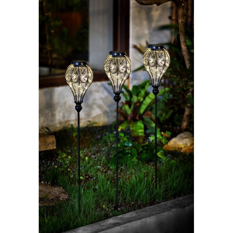 White Balloon Solar Garden Stake Light Decoration 10 Warm White LED – 85cm by Bright Garden