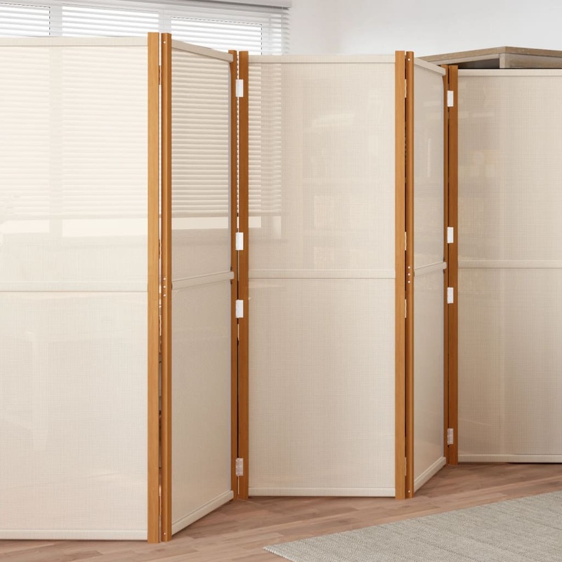 6-Panel Room Divider Cream White 420×180 cm