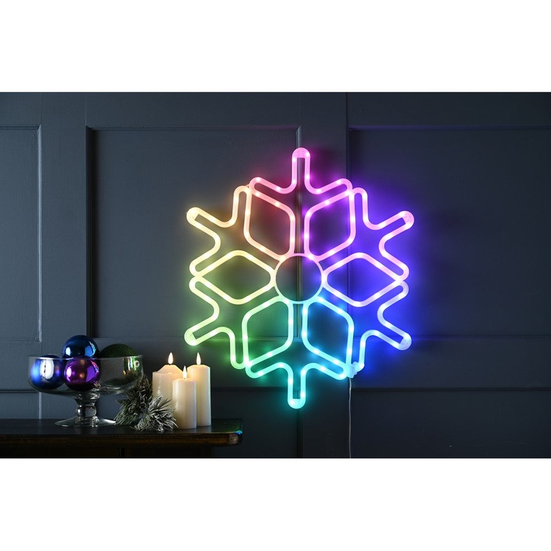Christmas Decoration Snowflake Light Animated Multicolour Outdoor LED – 57cm