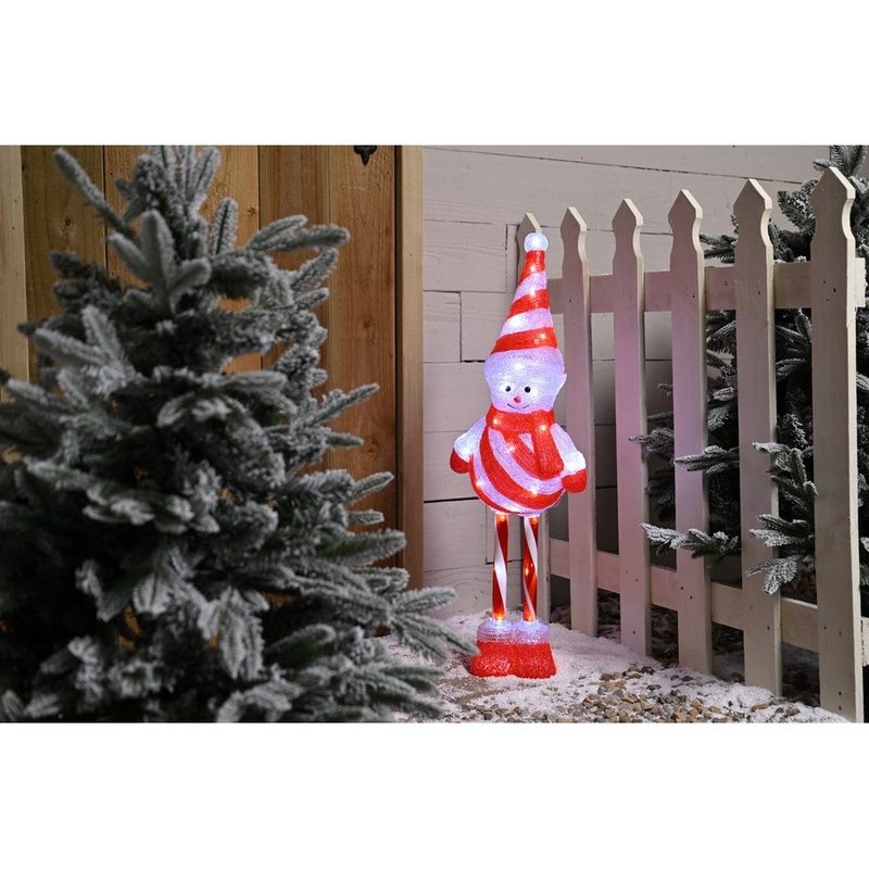 Christmas LED Christmas Acrylic Candy Stripe Snowman – 80cm