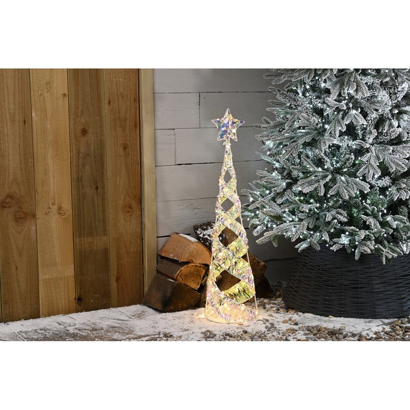 Christmas LED Christmas Star Shimmer Spiral Tree – Multifunction – 80cm