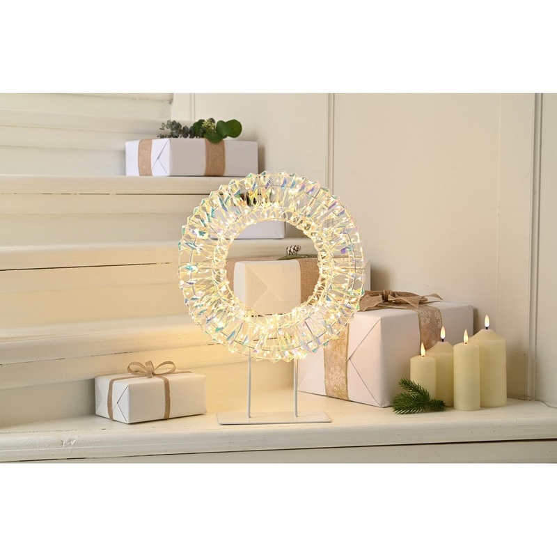 Christmas LED Christmas Star Shimmer Wreath On Base-Multifunction – 3.49cm