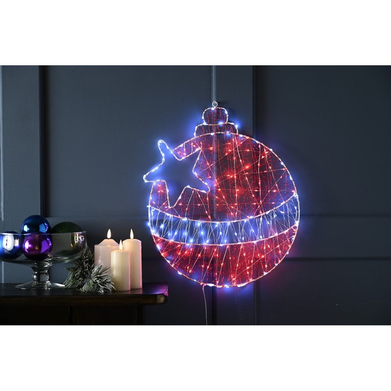 Christmas Red Bauble Dewdrop Wall Light – 50cm