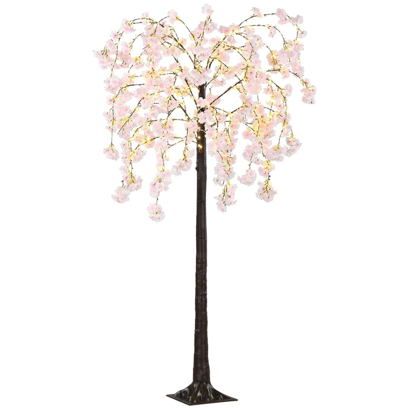 6ft Blossom Tree Christmas Tree Artificial – Pink with LED Lights Warm White 10 Tips