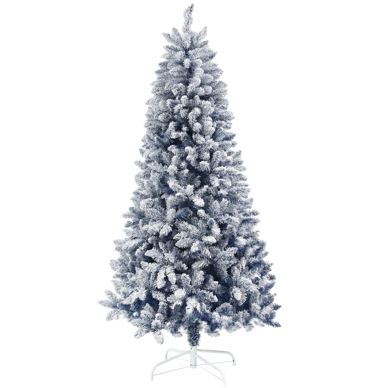 6ft Christmas Tree Artificial – White Frosted Green  700 Tips