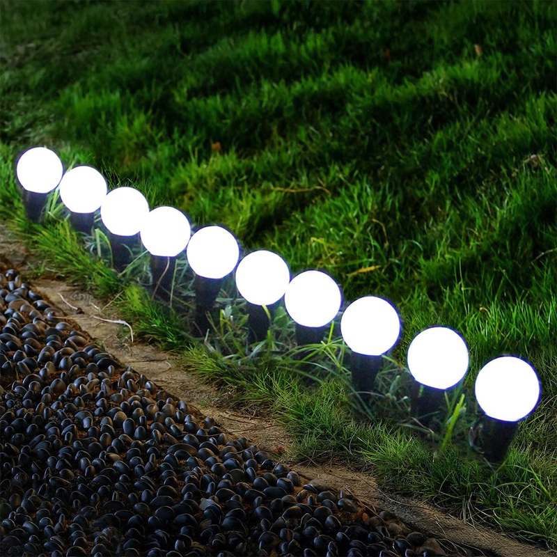 10 Pack Orb Solar Garden Stake Light White LED – 4.5m by Bright Garden