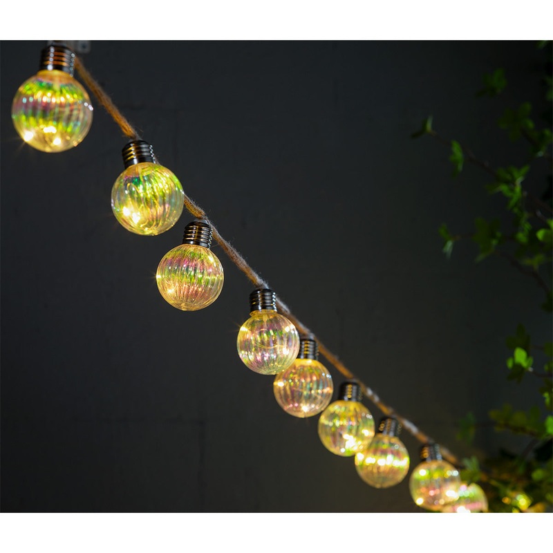 10 Pack Rope Solar Garden String Lights Decoration 5 Warm White LED – 2m by Bright Garden