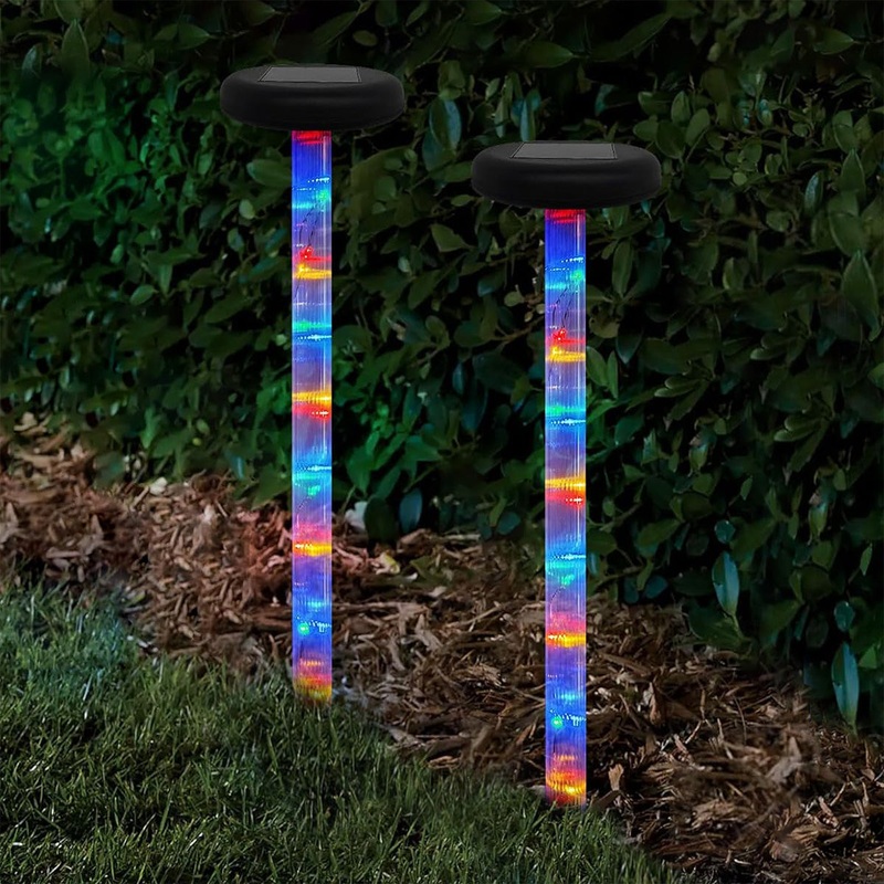 2 Pack Micro LED Solar Garden Stake Light 18 Multicolour LED – 54cm Oslo by Bright Garden