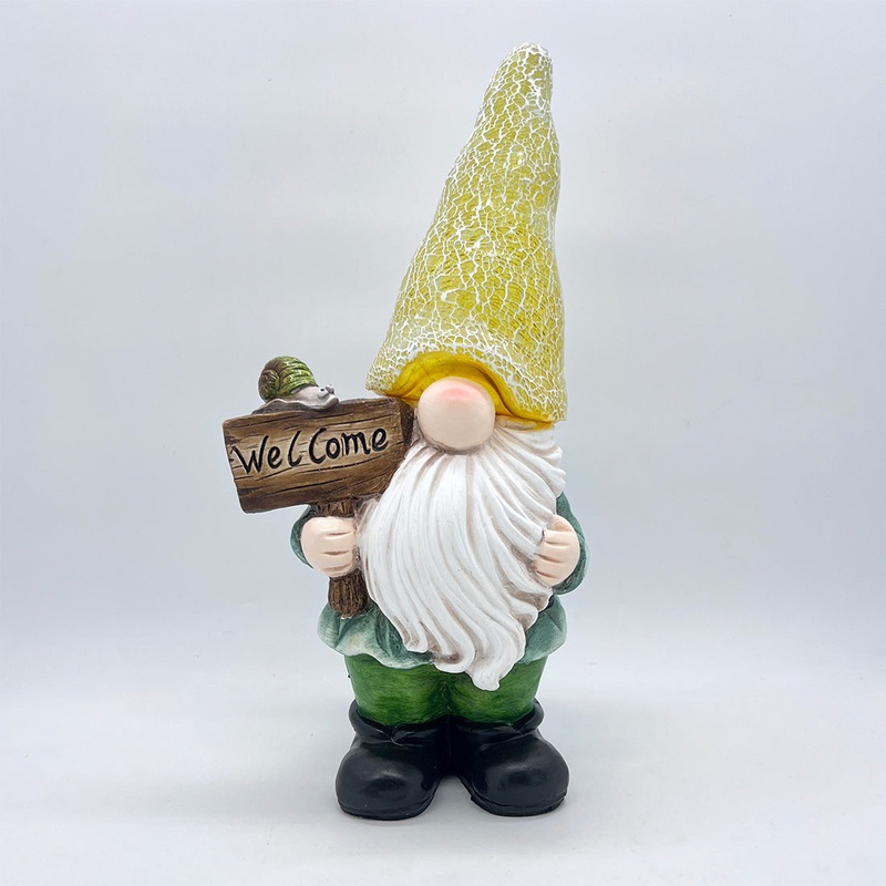 Welcome Sign Gonk Solar Garden Light Ornament Decoration 20 Warm White LED – 44cm by Bright Garden