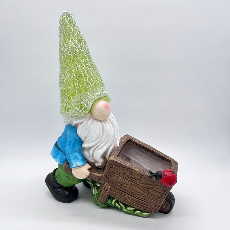 Wheelbarrow Gonk Solar Garden Light Ornament Decoration 20 White LED – 44cm by Bright Garden