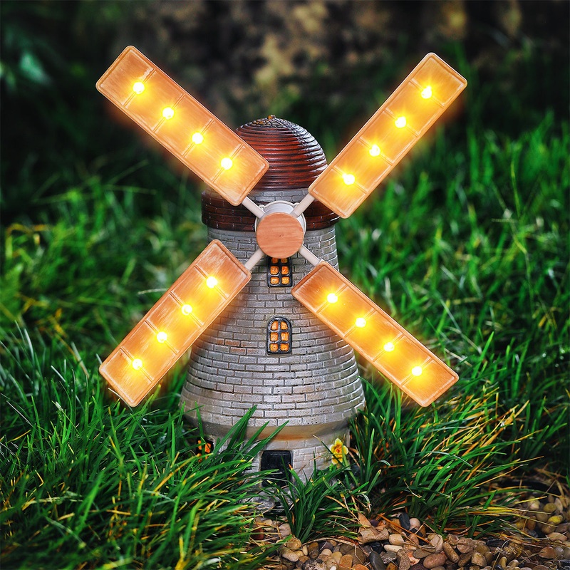 Windmill Solar Garden Light Ornament Decoration 16 Warm White LED – 32cm by Bright Garden