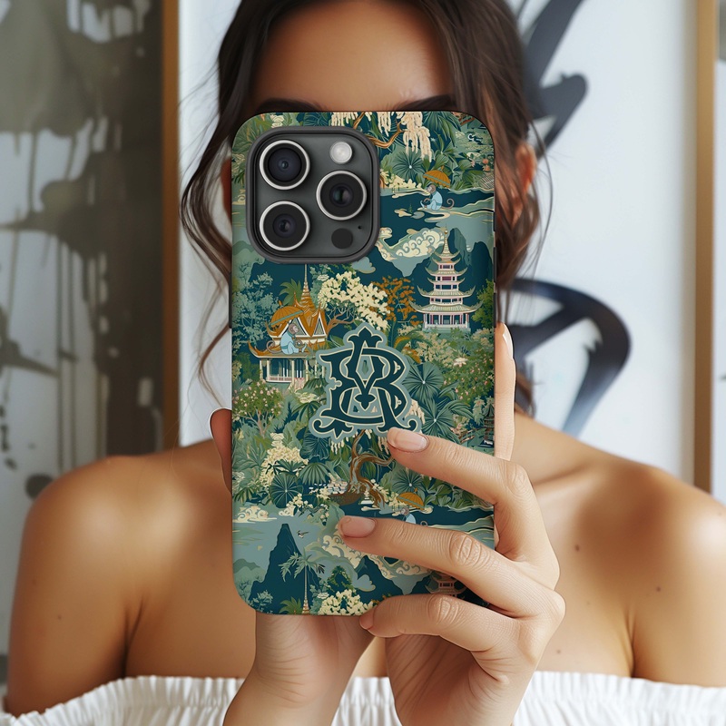 Moody Chinoiserie Toile Phone Case