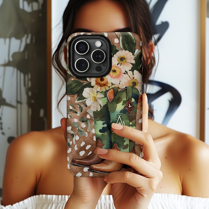 Personalized Camo Antelope Initial Phone Case