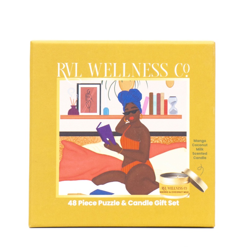 Reading & Relaxing | 48 Piece Puzzle & Candle Gift Set
