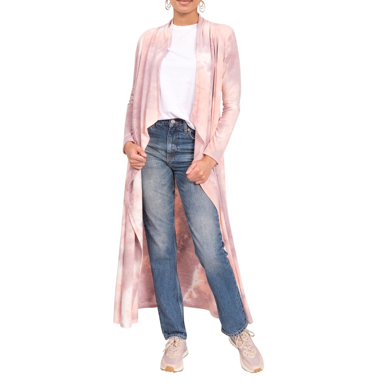 Tonia – Peach/Plum Tie-Dye Duster