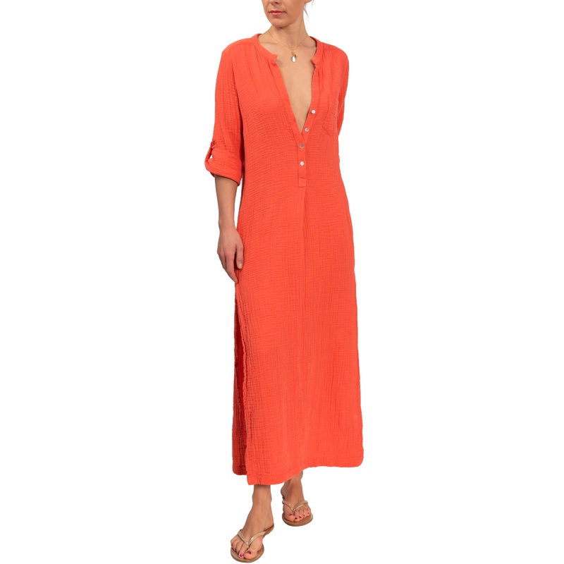 Tracey Caftan – Satsuma Cotton Bubble Gauze