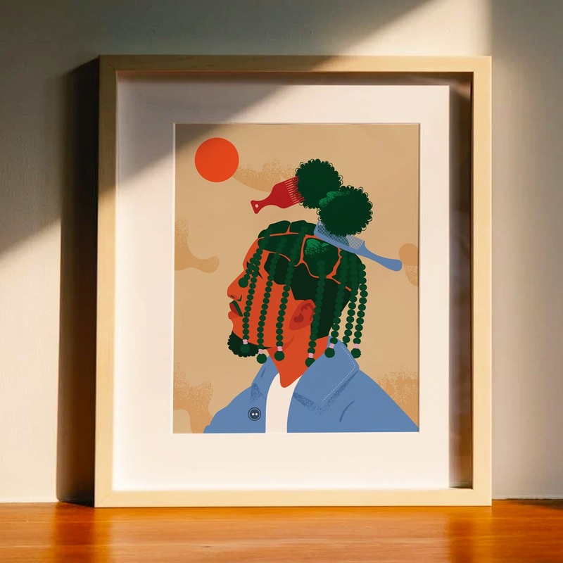 Box Braids Print