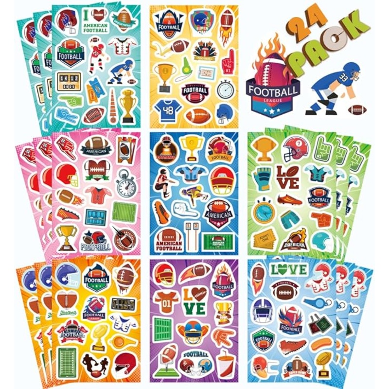 216PCS American Football Stickers, Rugby Theme Stickers Non-Repeating, Super Bowl Sunday, Rugby Team Fans, Football Bowl Sports Football Party Favors Decorations